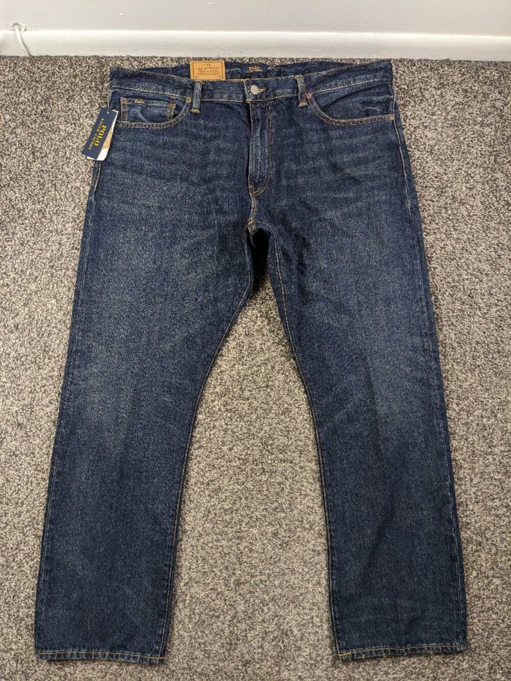 NWT Polo Ralph Lauren Hampton Jeans Mens 40x30Blue Relaxed Straight $89